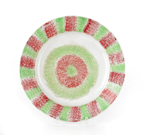 Red and green rainbow spatter