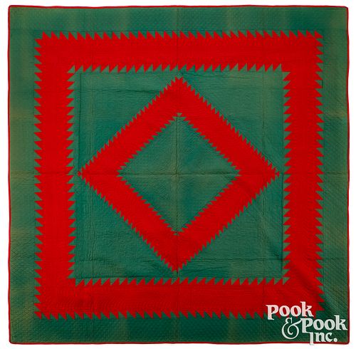 RED AND GREEN SAWTOOTH DIAMOND IN