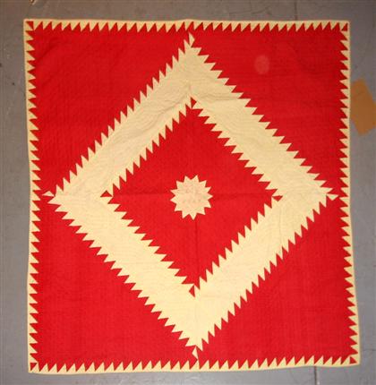 Red and white cotton crib