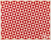 RED AND WHITE CRIB QUILT, LATE