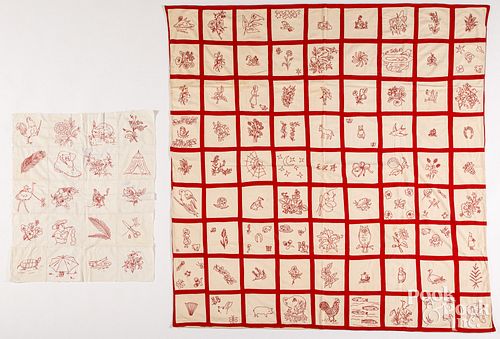RED AND WHITE EMBROIDERED