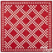 RED AND WHITE IRISH CHAIN PATC