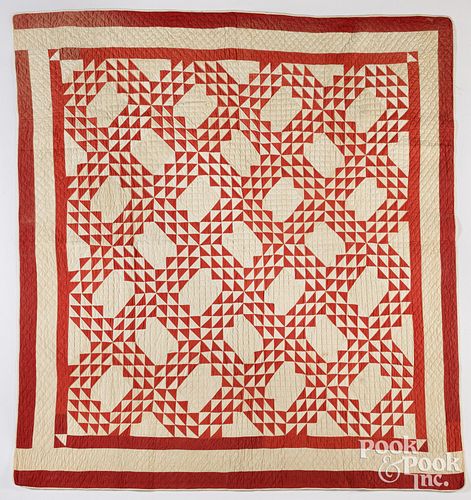 RED AND WHITE OCEAN WAVES PATCHWORK