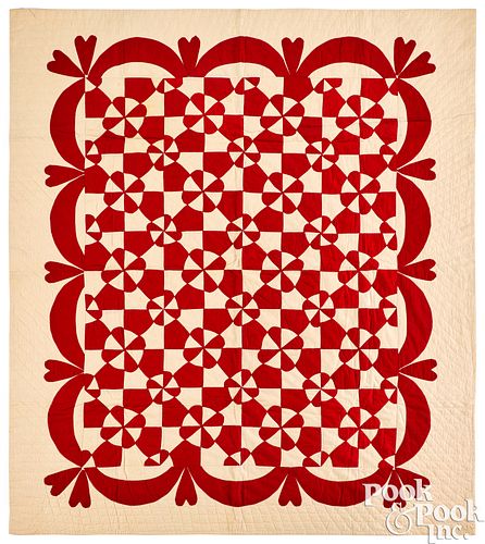 RED AND WHITE PATCHWORK QUILTRed