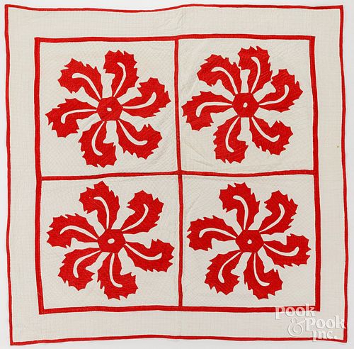RED AND WHITE STYLIZED PINWHEEL