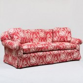 RED AND WHITE TOILE UPHOLSTERE