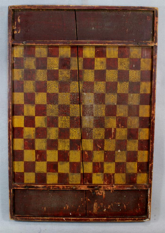 Red and yellow painted checkers