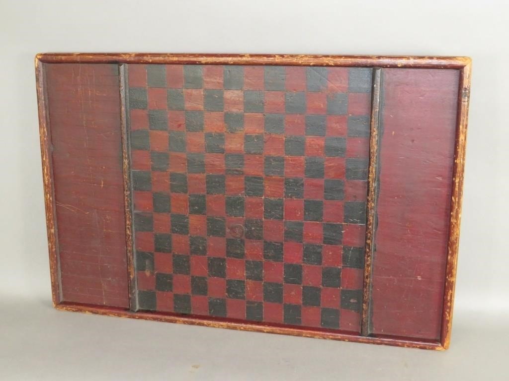 RED & BLACK PAINTED SOFTWOOD
