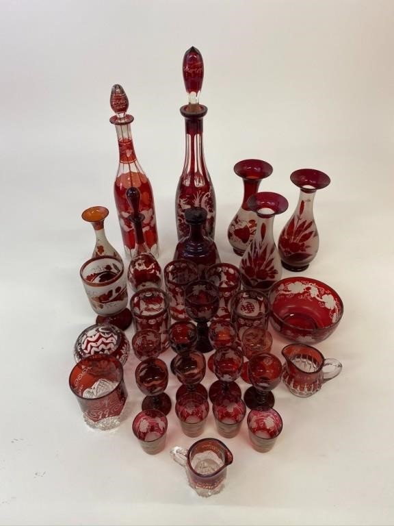 Red Bohemia glassware to include