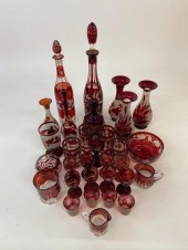 Red Bohemia glassware to inclu