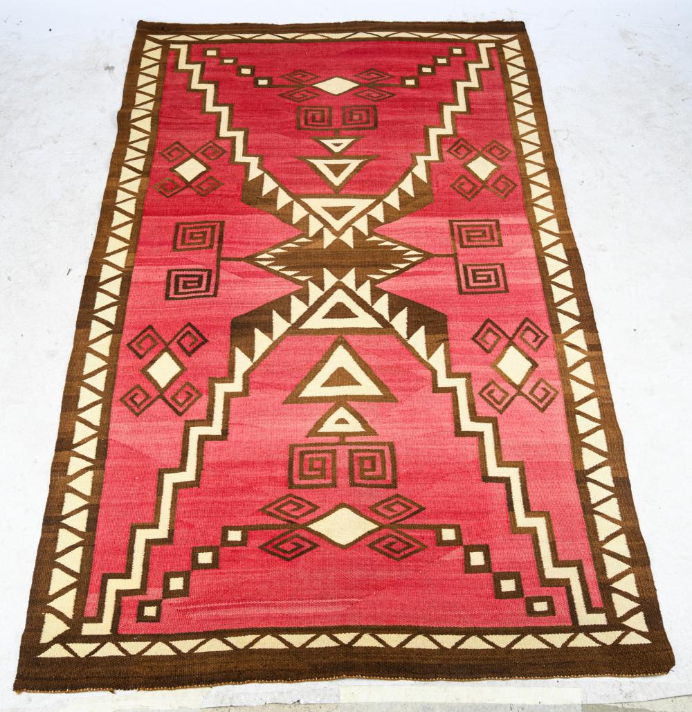 RED & BROWN NAVAJO THROW