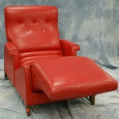 Red contour lounge chair, upho