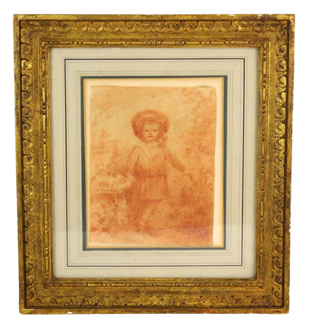RED CRAYON DRAWING OF CHILD IN