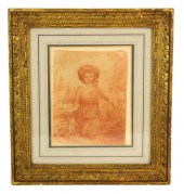 RED CRAYON DRAWING OF CHILD IN