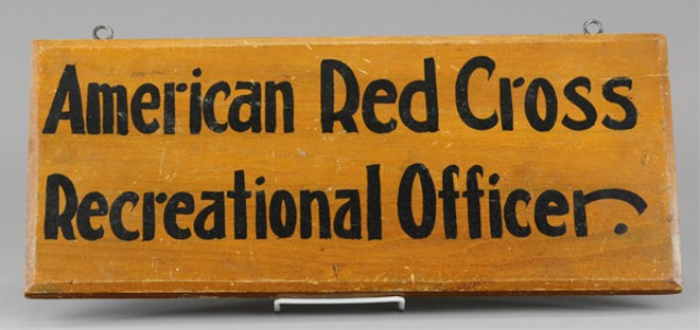 ''RED CROSS OFFICER'' SIGN Wood