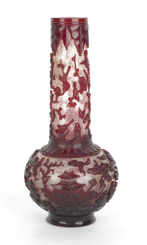 Red cut to snowflake bottle form