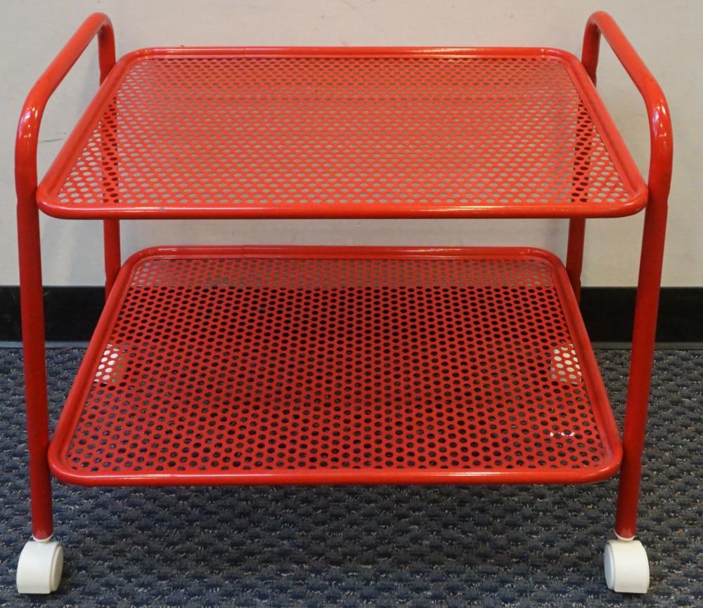 RED ENAMEL PAINTED METAL ROLLING