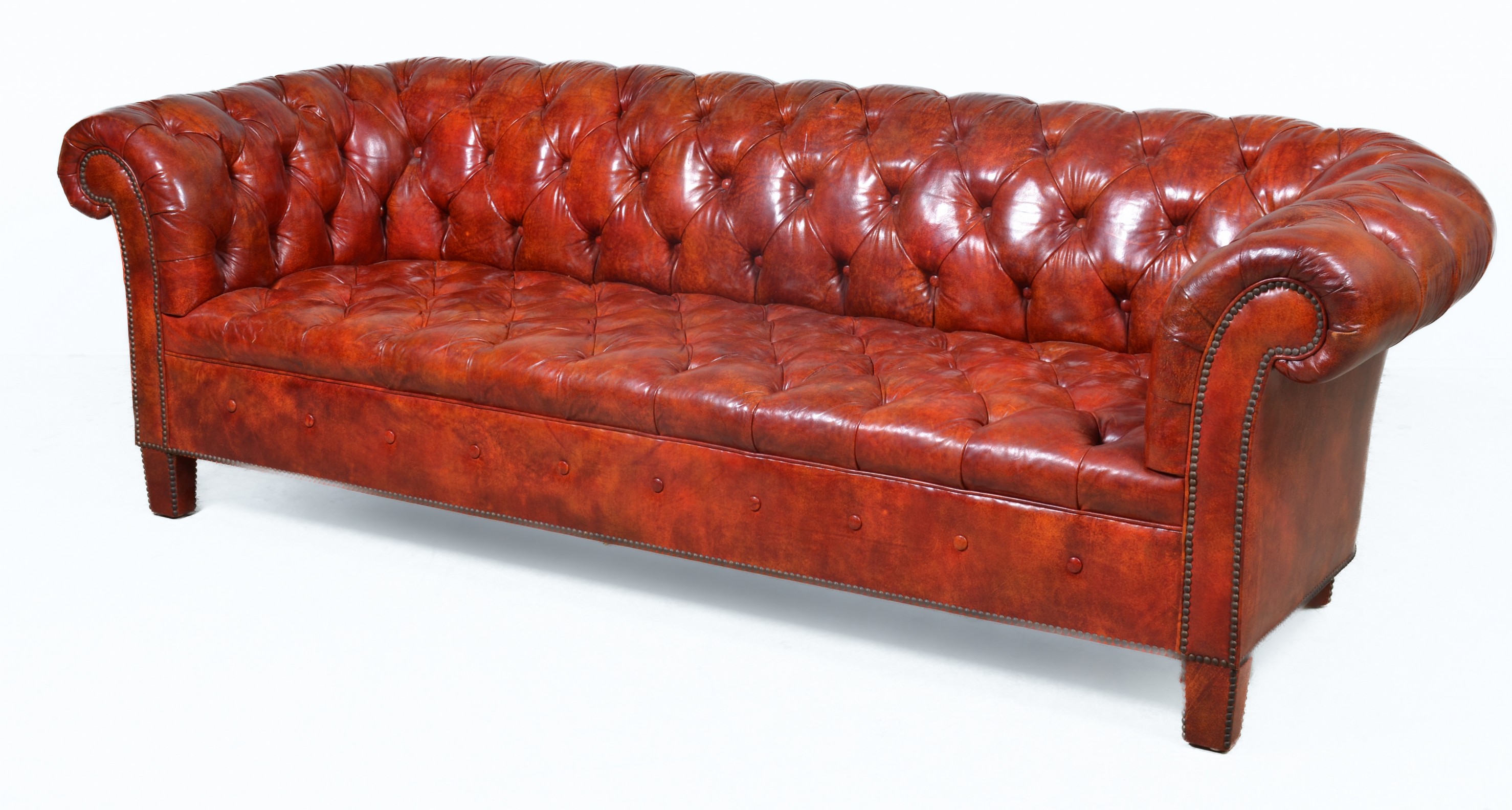 Red English style Chesterfield