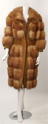 Red fox and suede belted coat