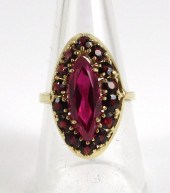 RED GARNET AND SYNTHETIC RED R