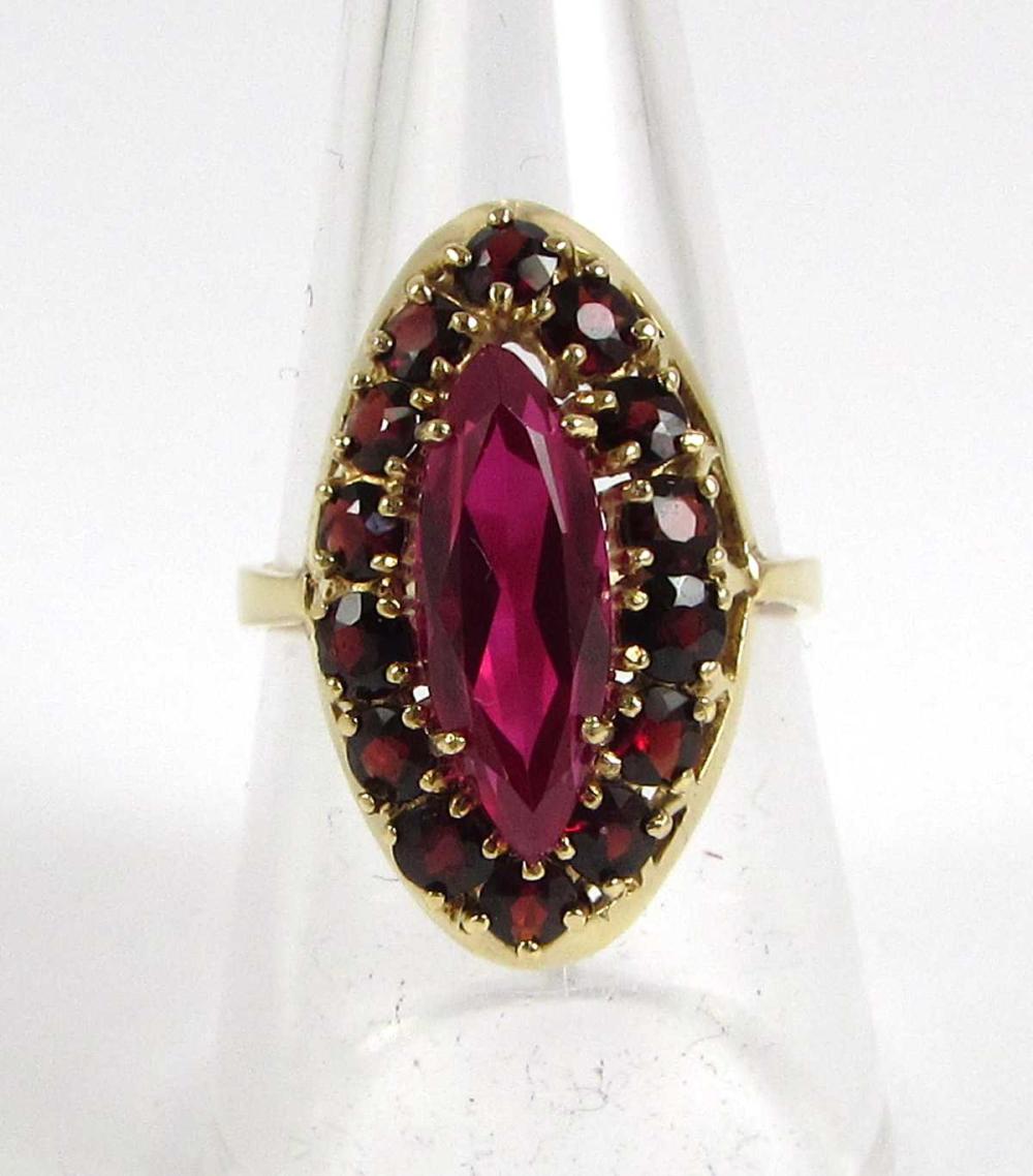 RED GARNET AND SYNTHETIC RED RUBY