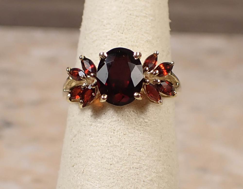 RED GARNET AND YELLOW GOLD