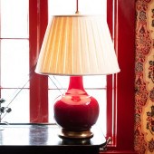 RED GLAZED PORCELAIN AND GILTW