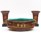 RED GLAZED PORCELAIN JARDINIèR