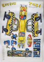 RED GROOMS POP ART RUCKUS TAXI