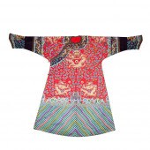 RED-GROUND 'DRAGON' ROBE, JIFU