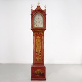 RED JAPANNED TALL CLOCK SUPPLI