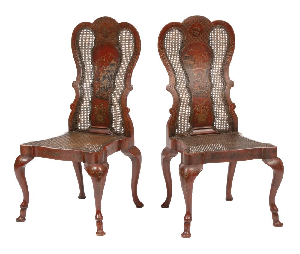 RED LACQUER CHINOISERIE SIDE