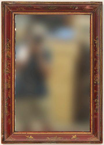 RED LACQUERED & GILT CHINOISERIE