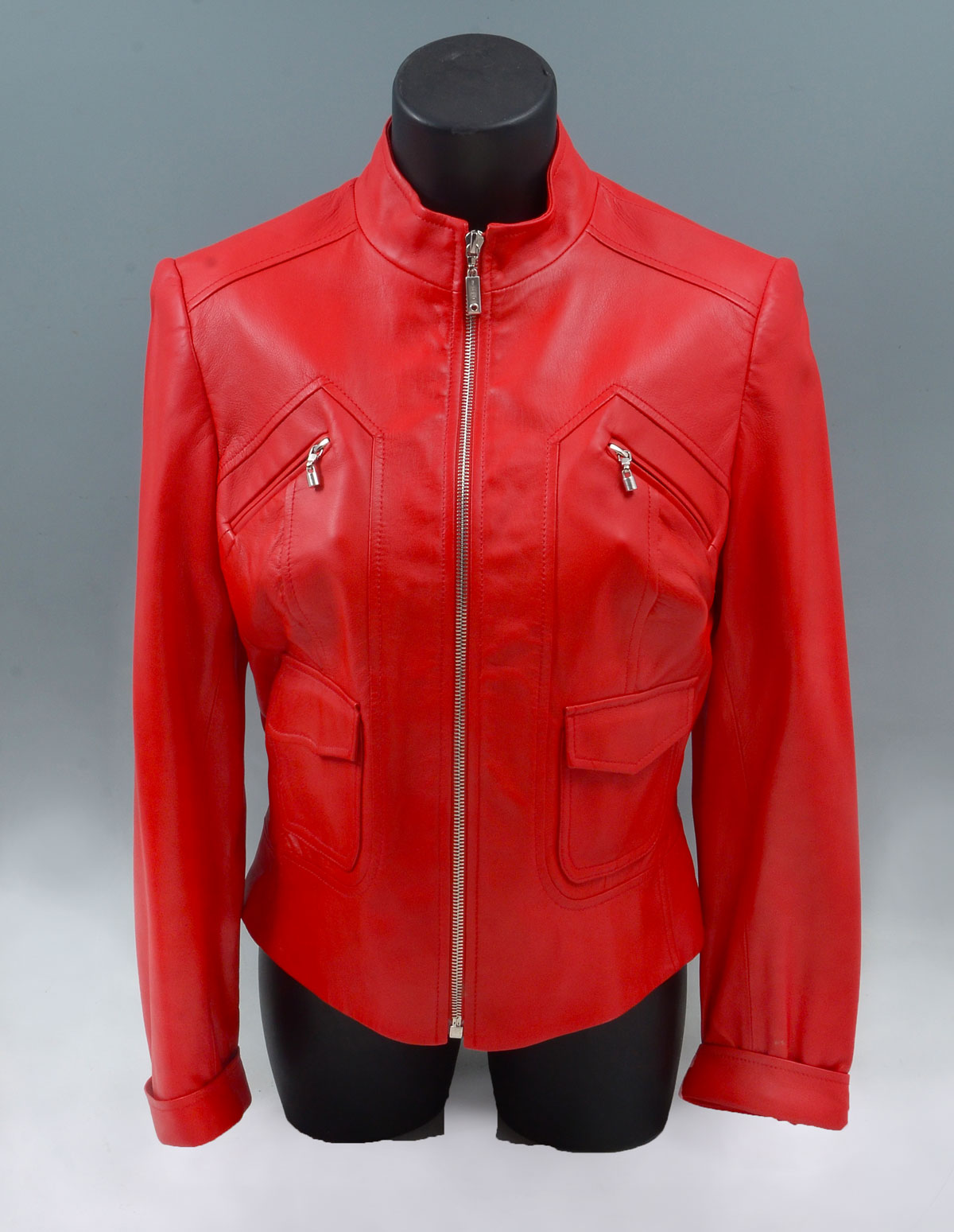 RED LAMB LEATHER JACKET BY ST.