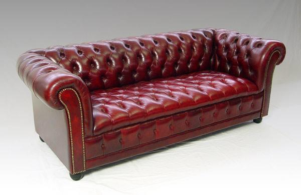 RED LEATHER CHESTERFIELD LEATHER