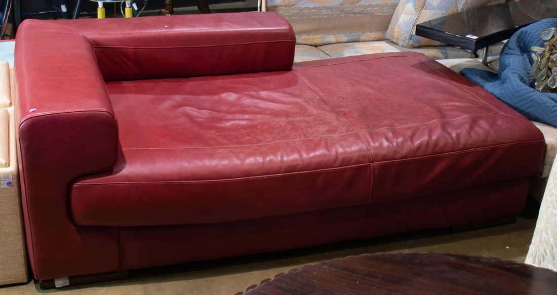 RED LEATHER SOFA Red leather