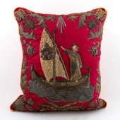 RED METALLIC THREAD EMBROIDERE