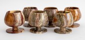 RED ONYX BRANDY SNIFTERS, SET