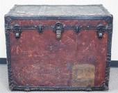 RED PAINTED AND METAL BOUND PA