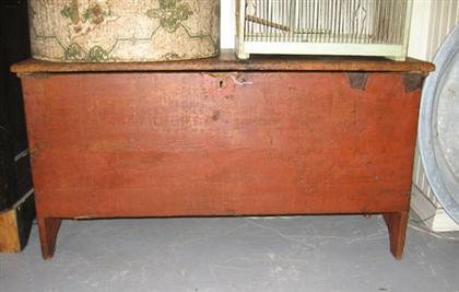 Red painted blanket chest   