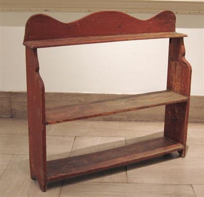 Red painted bucket bench    19th