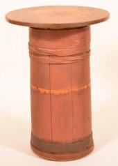 RED PAINTED BUTTER CHURN BASE