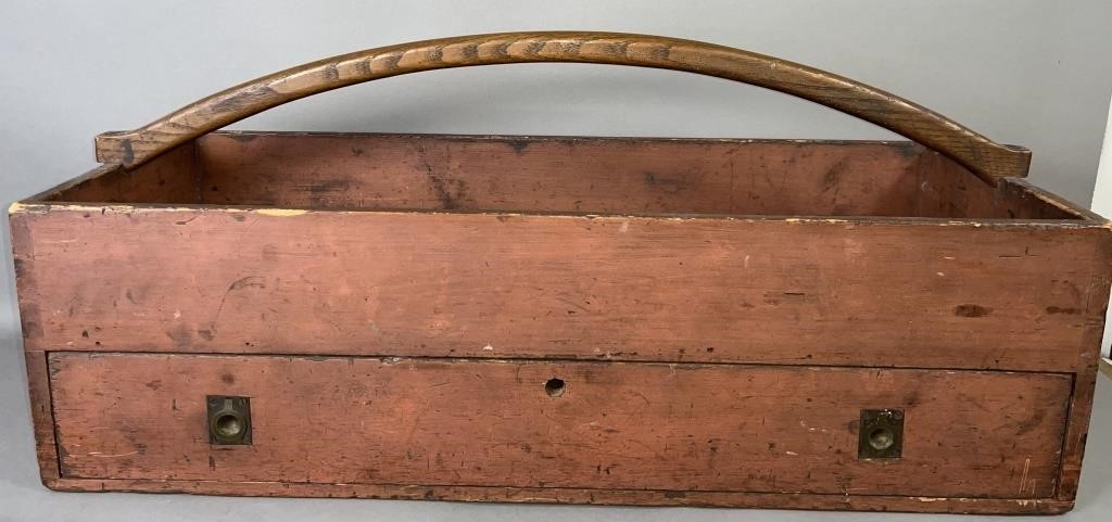 RED PAINTED CARPENTER'S DRAWER BASE