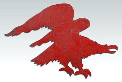 Red painted eagle weathervane, with