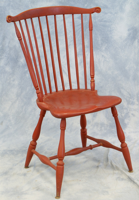 Red painted fanback Windsor style