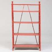 RED PAINTED FOUR TIER BAMBOO S