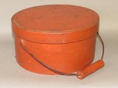 RED PAINTED HANDLED PANTRY/CAK