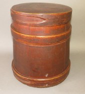 RED PAINTED HANDLELESS FIRKIN