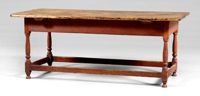 Red-painted harvest table, pine,