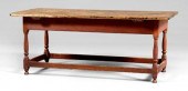 Red-painted harvest table, pin